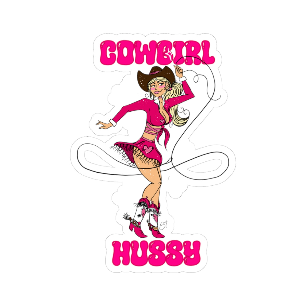 Roping Cowgirl Sticker