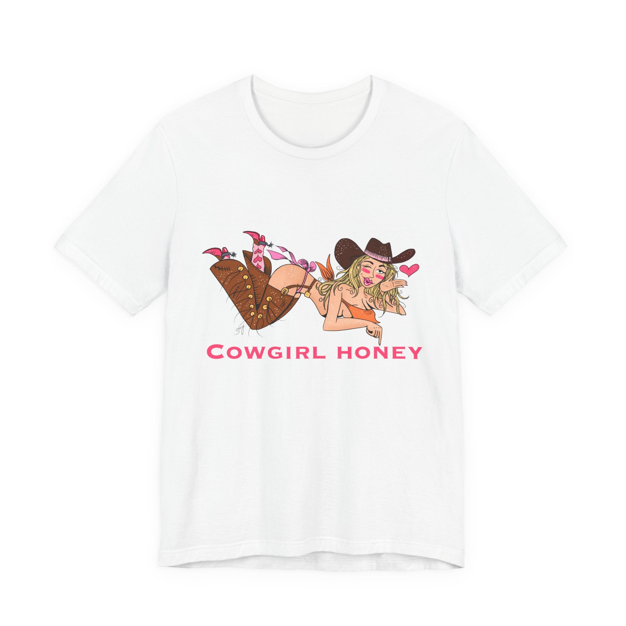 Kissin Cowgirl Honey Graphic Tee — Sexy Retro Cowgirl Shirt